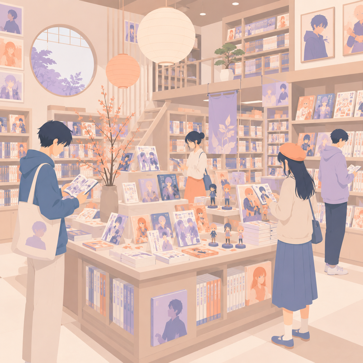 Clients feuilletant des mangas dans la librairie Isekai Himitsu à Rumilly