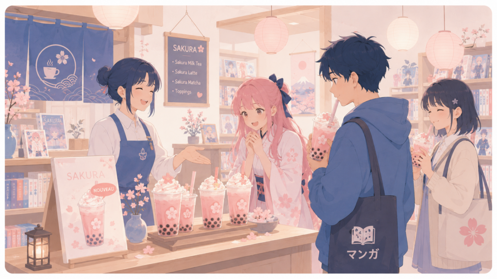Bubble Tea Sakura, nouveauté printanière d’Isekai Himitsu à Rumilly